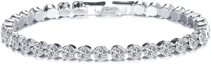 ZAHSY Gold Plated Bracelets Silver Chain Bracelet Cubic Zirconia Tennis Bracelets for Women Rhinestones Bracelet for Women