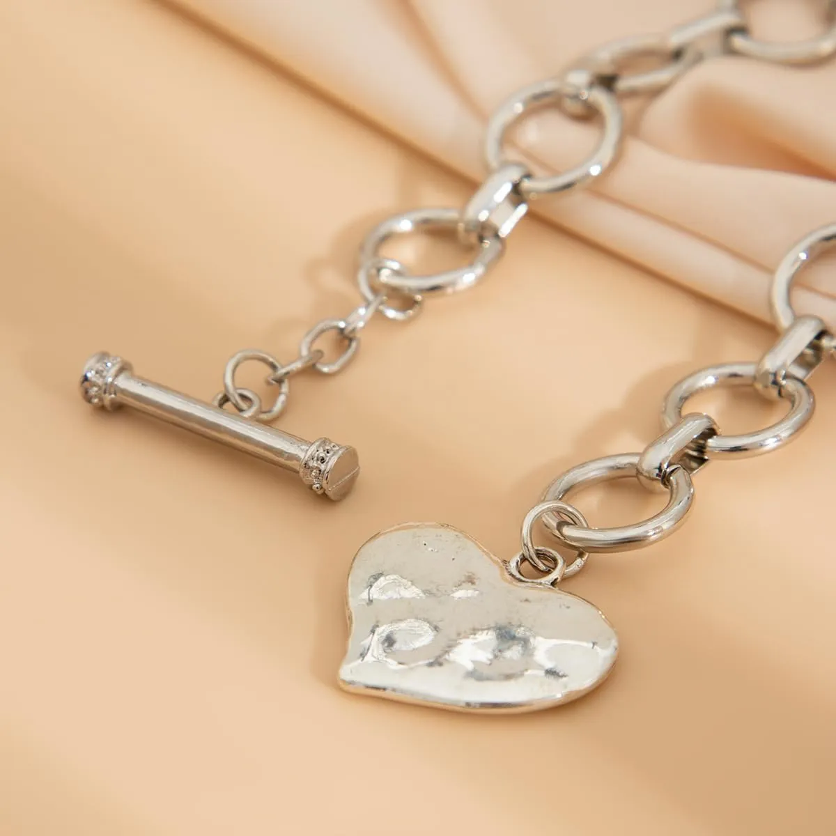 ZMANYIJEW Chunky Cross Bracelet Chain for Women Gold Silver BraceletsGold Cross Heart Toggle Statement Chain Bangle Jewelry
